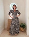 WALKER & WADE Daphne Dress Black Aztec