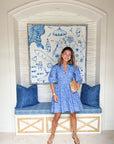 OLIPHANT V-Neck Puff Mini Ditsy Blue