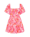 PALM NOOSA Flora Dress Pink Lobster