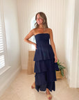 FELICITE Strapless Tier Maxi Navy