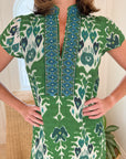 BELLA TU Lana Caftan Ikat Green