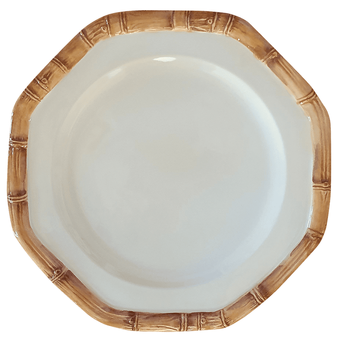 LES OTTOMANS Brown Bamboo Salad/Dessert Plate - Set/4