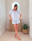 MAREA Everly Top Blue Seersucker