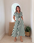 CARA CARA Asbury Dress Green/White Stripe
