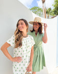 NAVYBLEU Palm Beach Dress Polka Dot Green