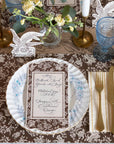 Brown Regal Peacock Table Card- Set/12