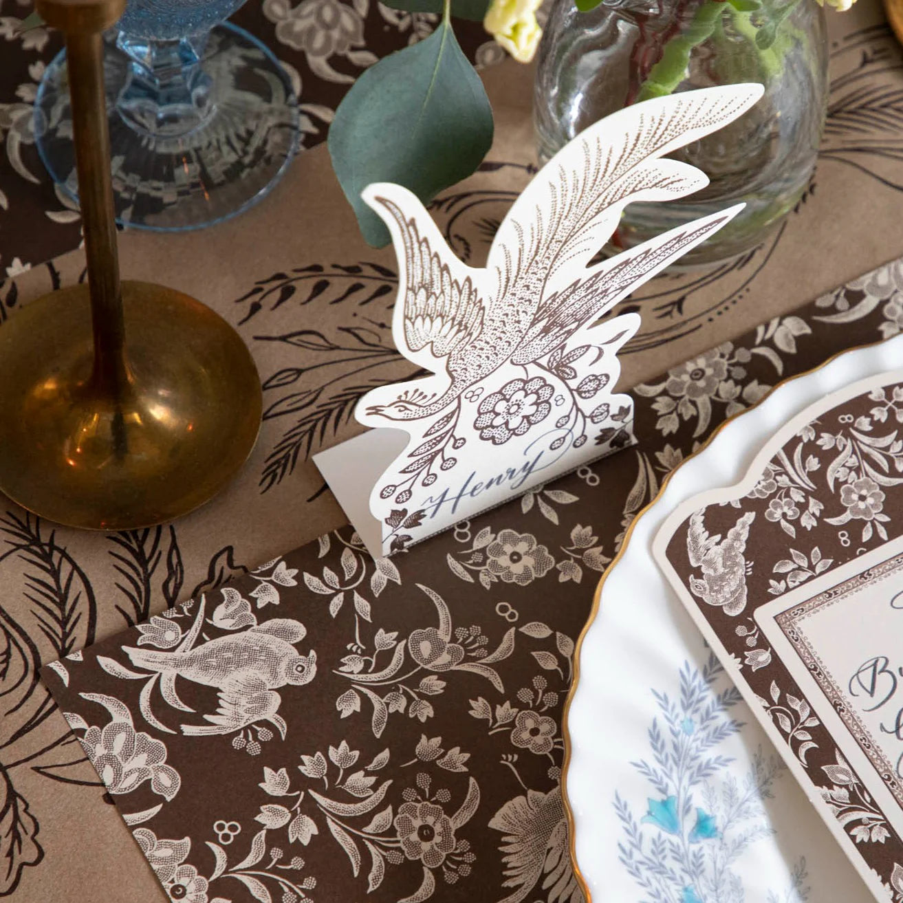Brown Regal Peacock Placemat-Set/18