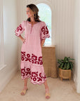 ROSE AND ROSE Agrigento Dress Red Stripe