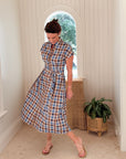 NAVYBLEU Winnie Long Dress Brown Plaid