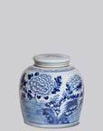 Peony Blue And White Jar