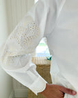 LADY CAPTAIN Eyelet Captain Shirt Ivory