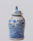 Blue And White Bird Temple Jar