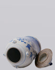 Blue And White Bird Temple Jar