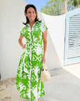 FITZROY & WILLA Savannah Dress Sullivan Green Big Ikat