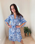 FITZROY & WILLA Soleil Mini Dress Big Blue Floral