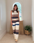 FITZROY & WILLA Bradbury Pant Rugby Stripe Espresso