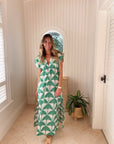 KASIA Pandora Maxi Dress White/Green