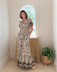 WALKER & WADE Nancy Dress Chocolate Ikat