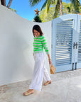 JUMPER 1234 Stripe Stripe Crew in Noor and Neon Green