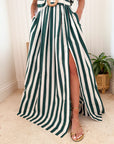 CARA CARA Greenfield Skirt Green/White Stripe
