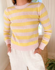 JUMPER 1234 Stripe Stripe Crew in Marshmallow and Light Yellow