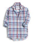 FRANK & EILEEN Eileen Relaxed Button Up Shirt Light Blue with Red Plaid