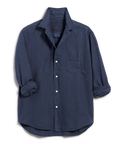 FRANK & EILEEN Eileen Button Up Navy Linen