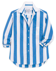 FRANK & EILEEN Eileen Button Up Wide Blue Stripe