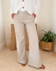 FRANK & EILEEN West Village Wide Leg Trouser Cement