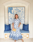 MAREA Short Sleeve Shirt Dress Indigo Striped Hollyhock