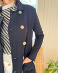 FRANK & EILEEN Belfast Sweatshirt Trench Coat Classic Navy