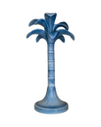 LES OTTOMANS Blue Palm Candlestick Large