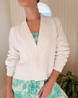 JUMPER 1234 Rib Cardigan White