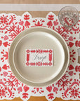 Fair Isle Snowflake Die Cut Placemats-Set/12