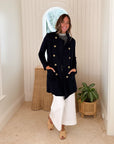 FRANK & EILEEN Belfast Sweatshirt Trench Coat Classic Navy