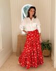 OLIPHANT Tiered Maxi Skirt Lebombo Rust