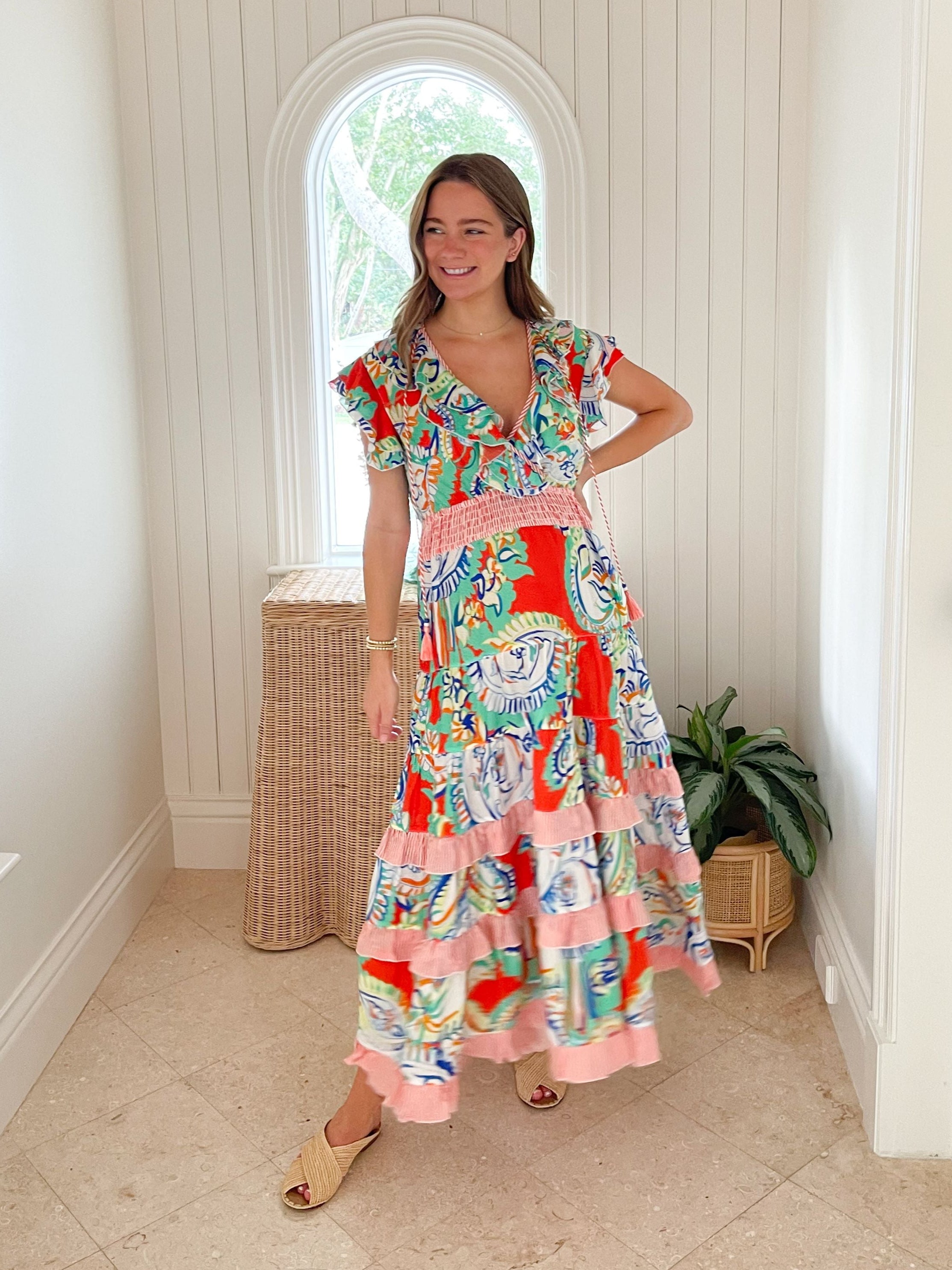 FINAL SALE HUNTER BELL Aurora Dress Amalfi Tiles