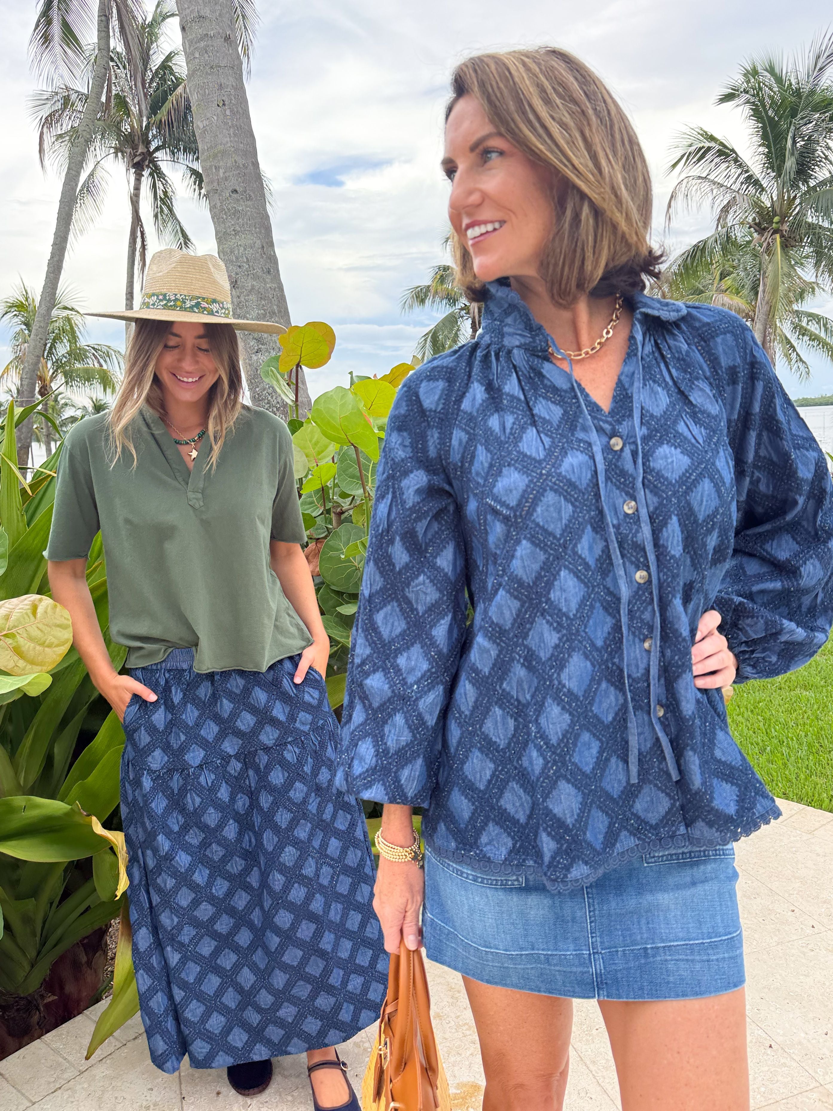 SUNSHINE TIENDA Willa Top Denim Eyelet