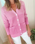 KOKUN Marled Boyfriend Cardigan Carnation