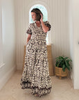WALKER & WADE Nancy Dress Chocolate Ikat