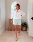 FRANK & EILEEN Waterford Walking Short Lime/White Stripe