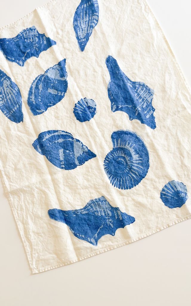 BERTOZZI Conchiglie Blue Tea Towel