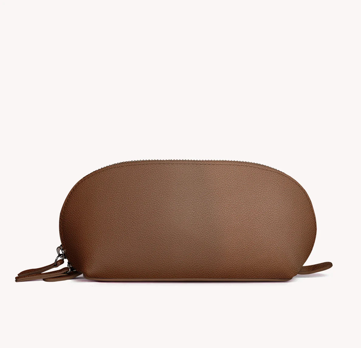 Vegan Leather Domed Pouch Small Chocolate