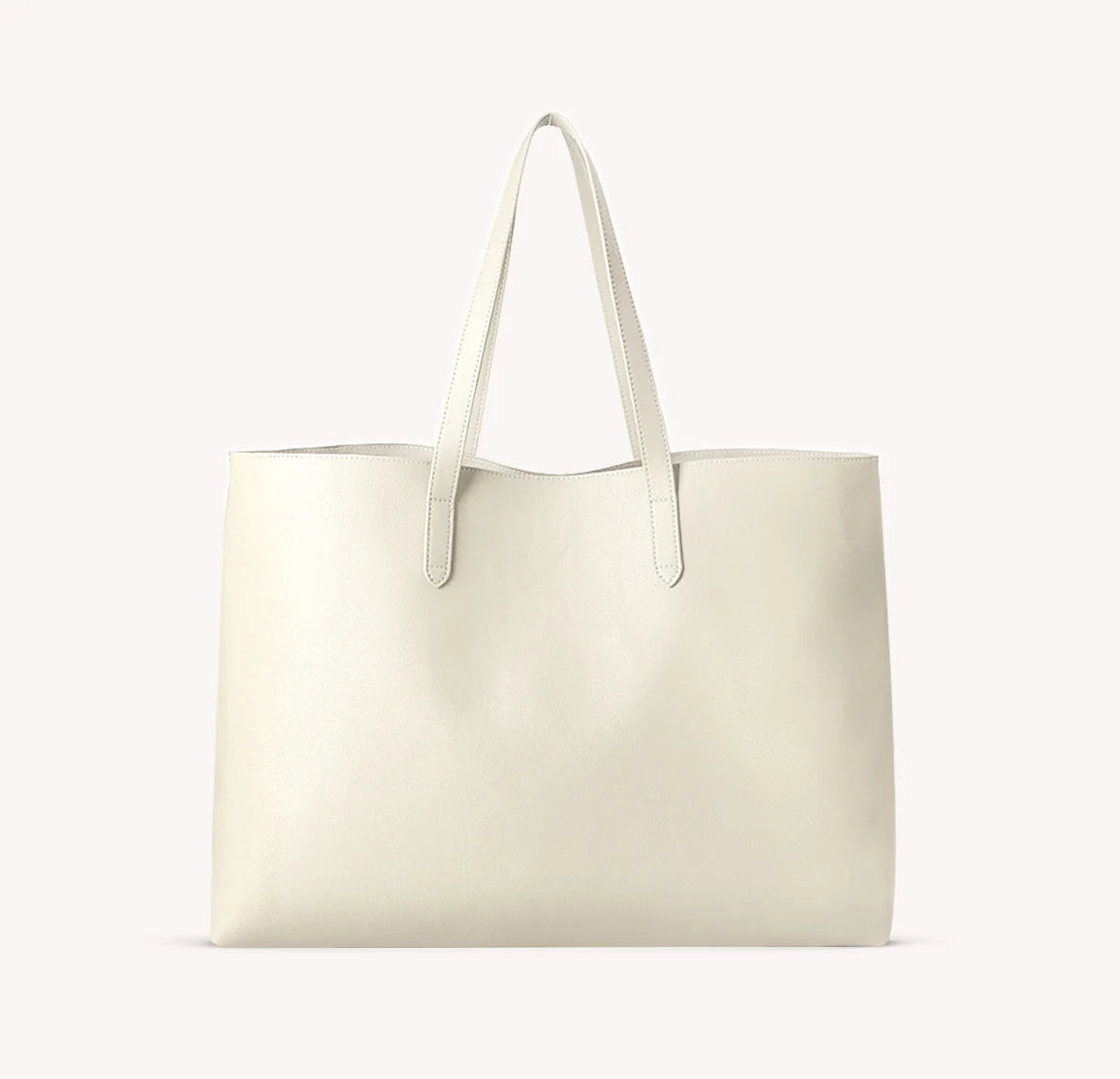 Vegan Leather Tote Bag Cream