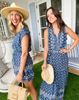 WALKER & WADE Alexis Dress Indigo Geo