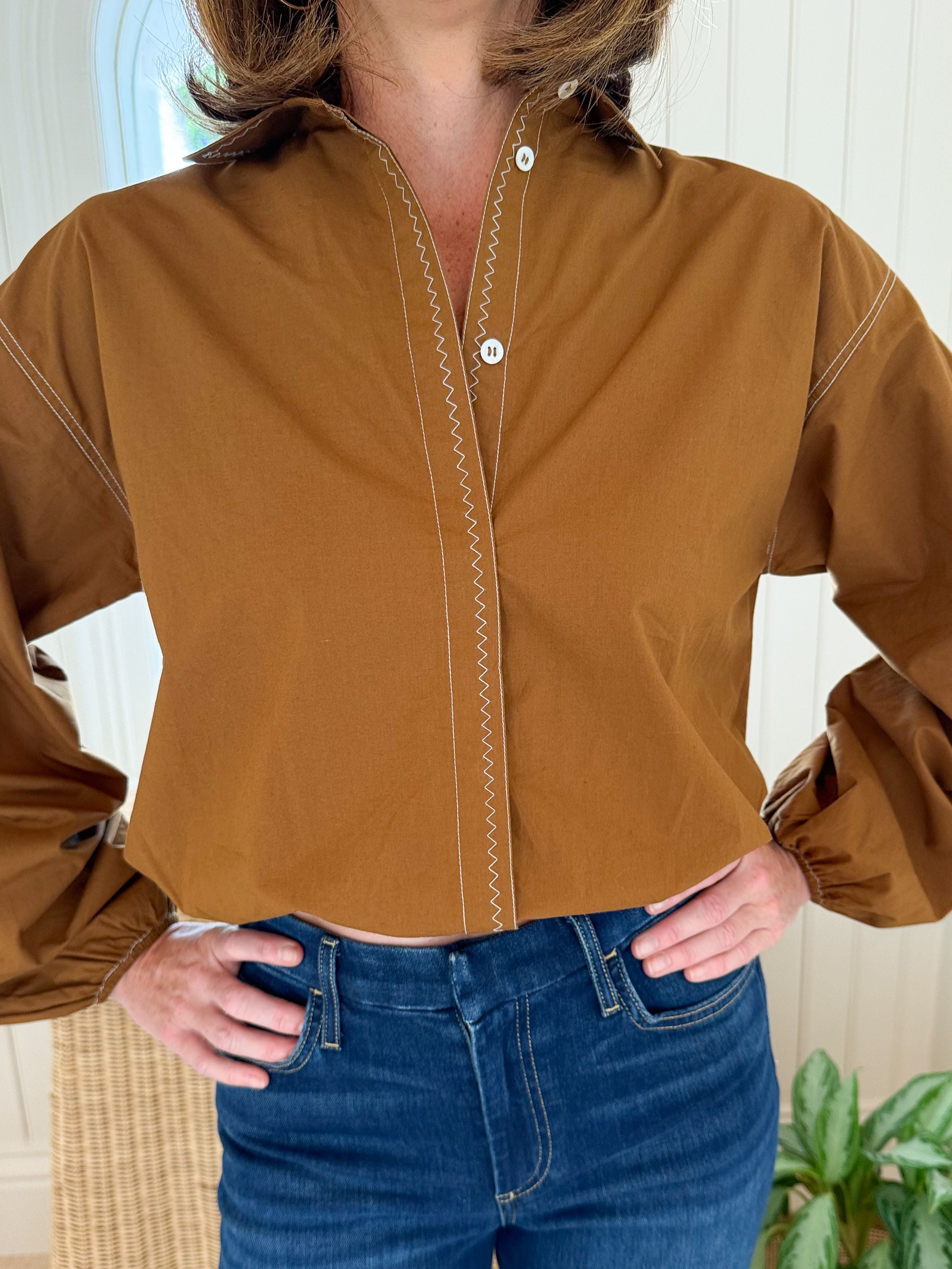 OMIKA Nero Blouse Solid Cinnamon