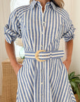 CARA CARA Caro Mini Dress Seersucker Blue Stripe