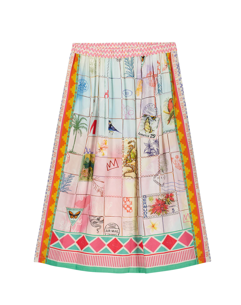 Vanessa Heritage Printed Midi Skirt