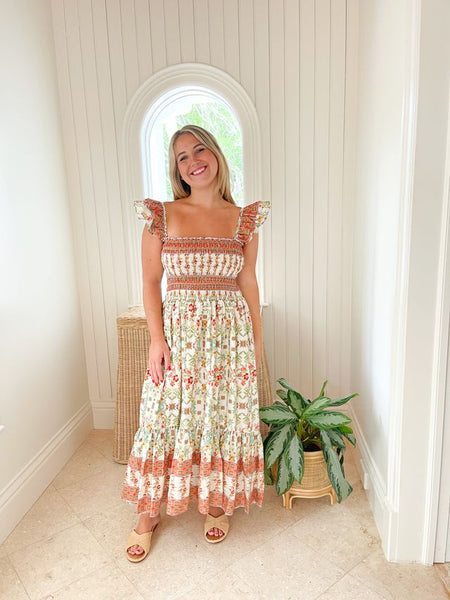 FINAL SALE CARA CARA Ruby Dress Vine Floral Egret Pink – Matilda's