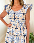 MAREA Jane Dress Blue Cafe Tile